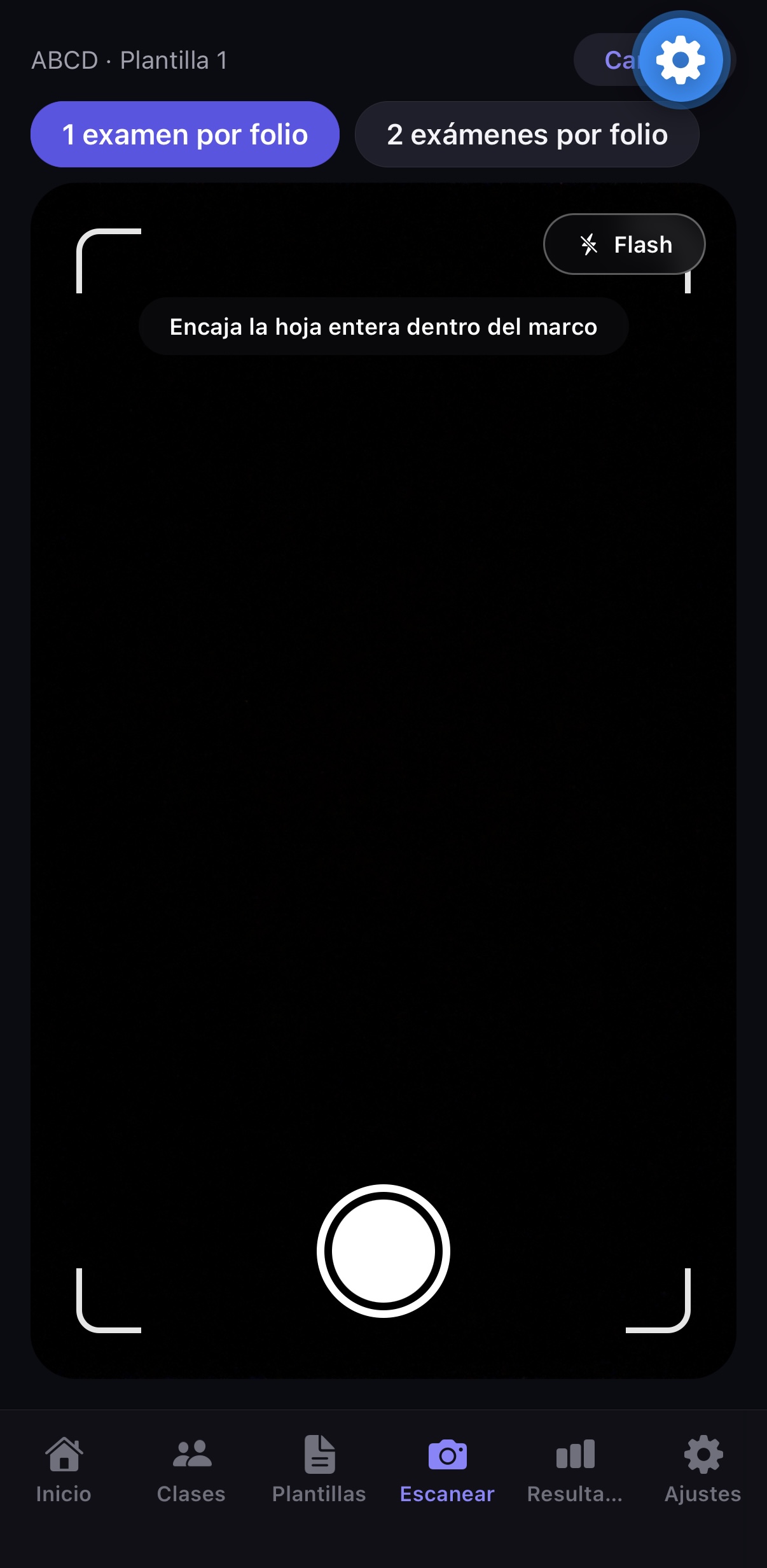 Pantalla de escanear