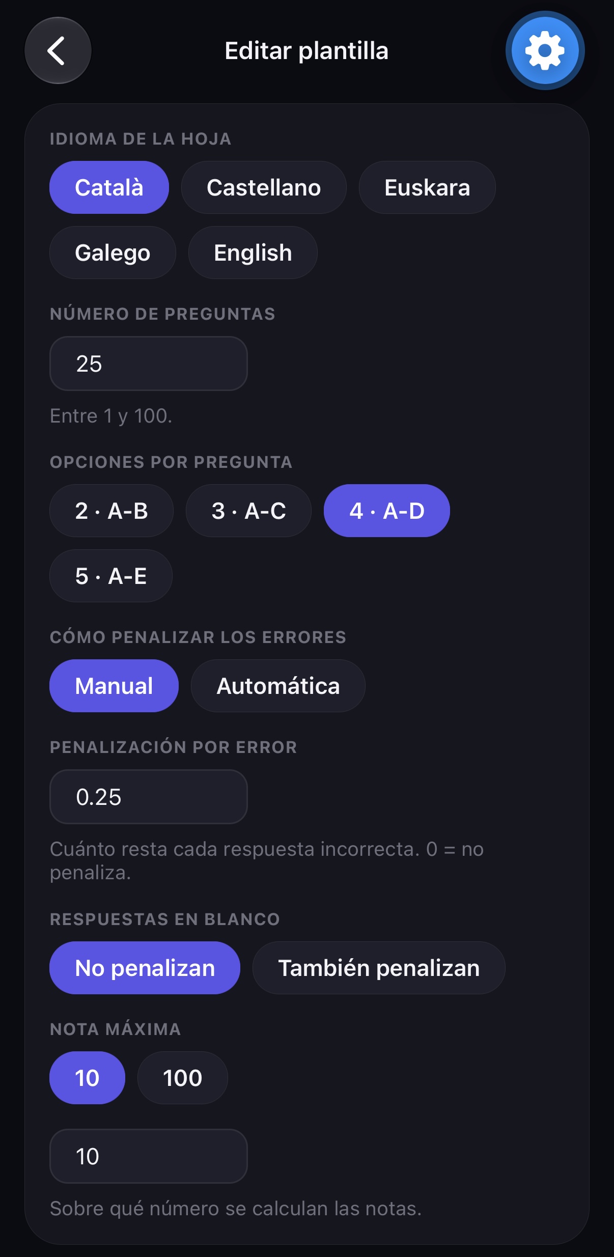 Formato y notas