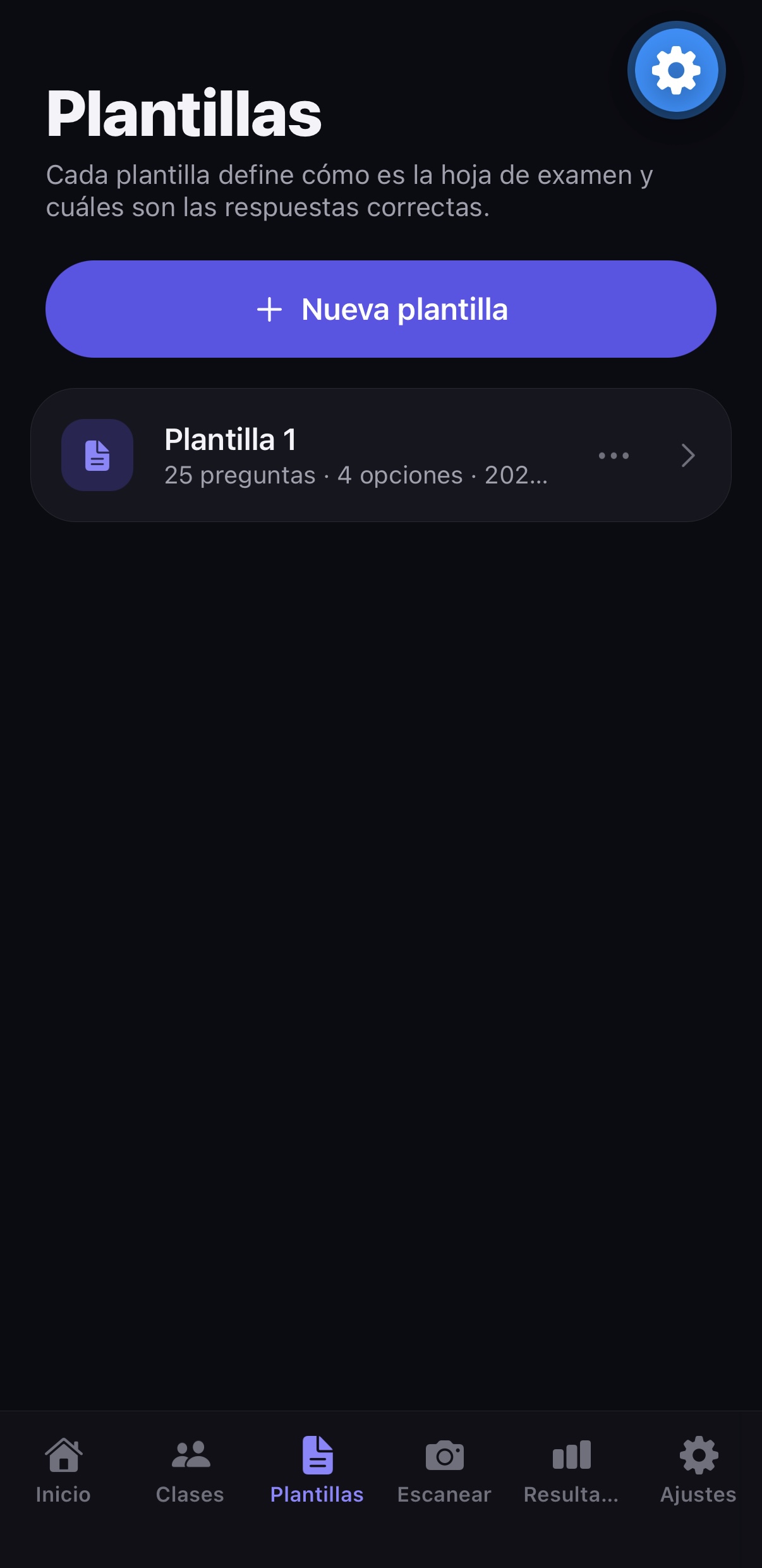 Lista de plantillas